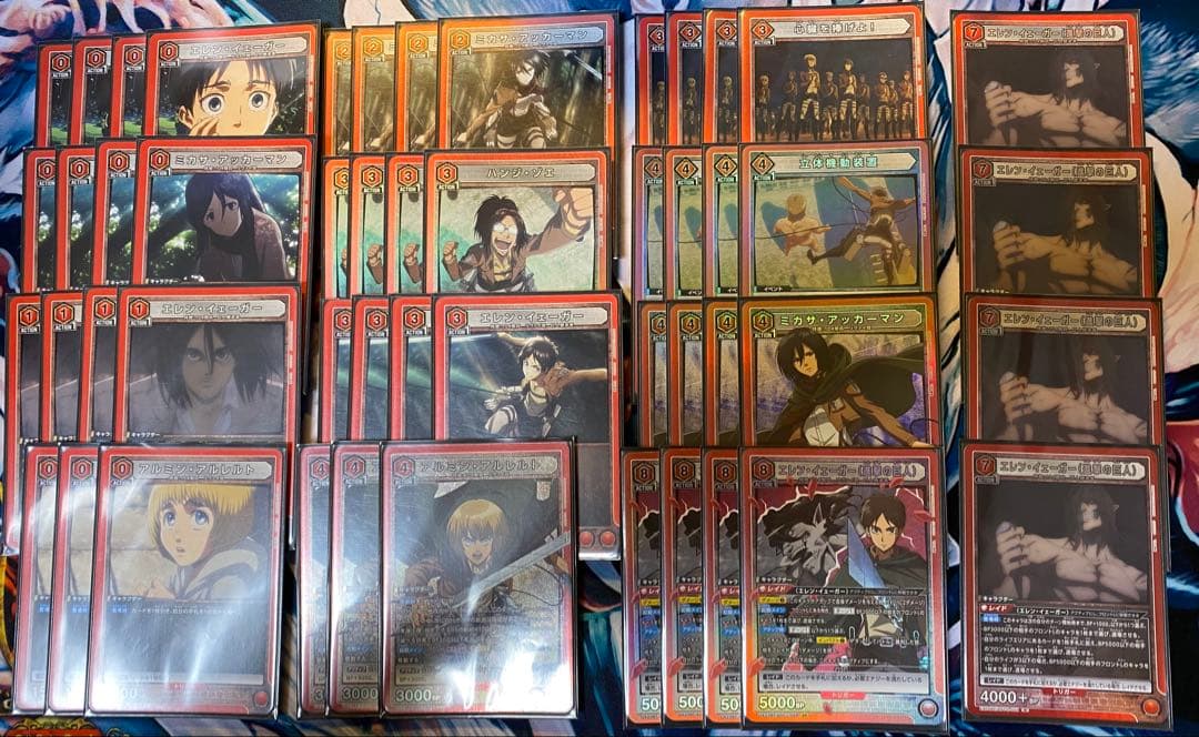 ユニアリ　vol2対応 パーツ付き　8エレン　赤進撃デッキ 大量おまけ付き！