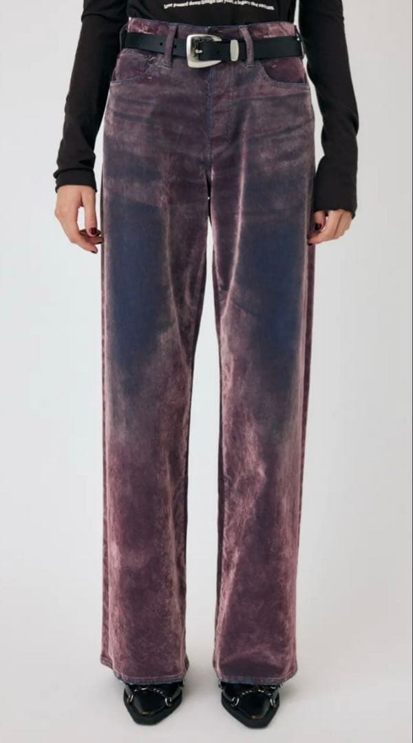 MOUSSY VELVET DENIM バギー PNK 0 Riviera Switching Flare – MOUSSY