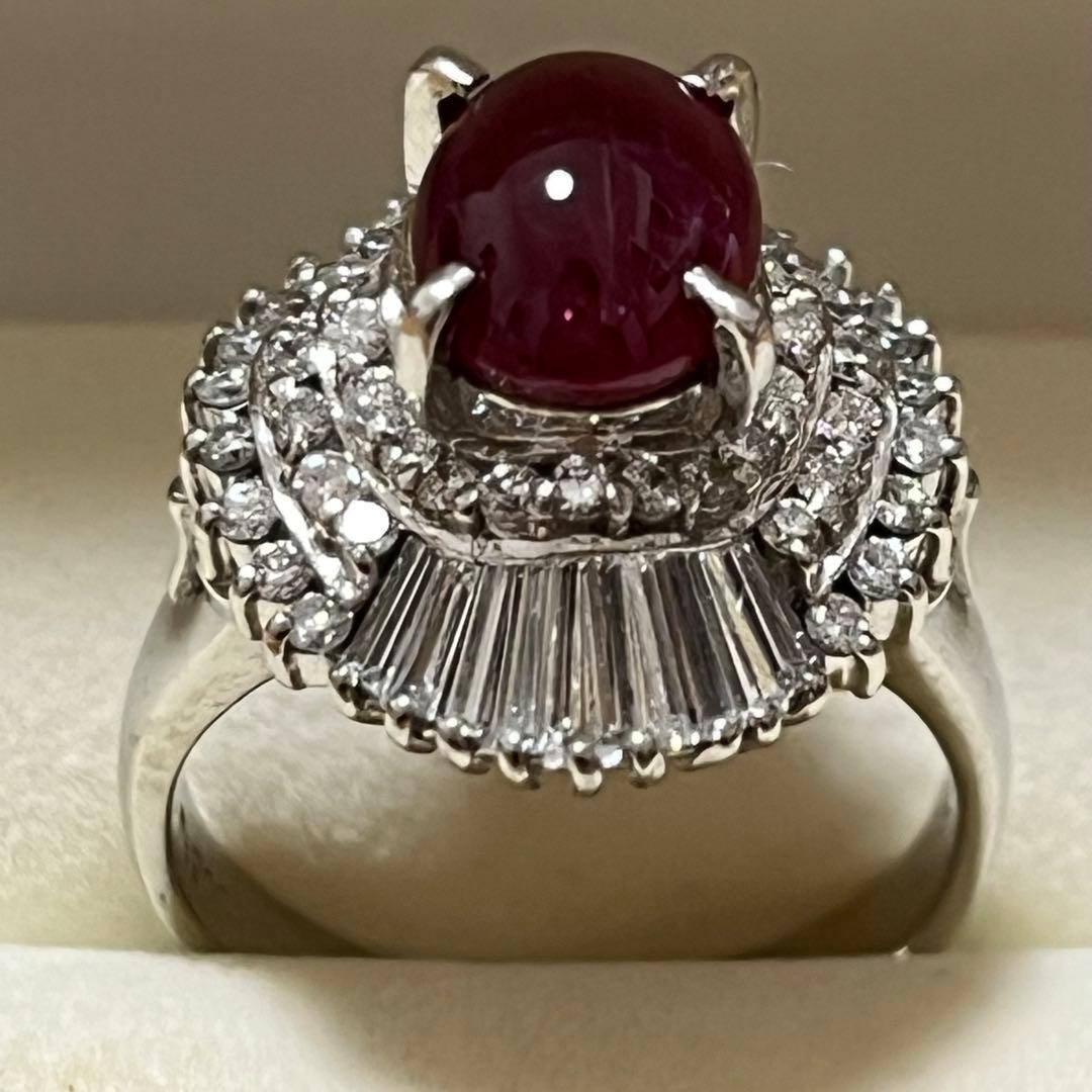 Pt900ルビー2.76ctダイヤ1.30ctリング Pt900/K18ルビーリング ルビー 0.77ct ダイヤモンド 0.36ct【PRO205782