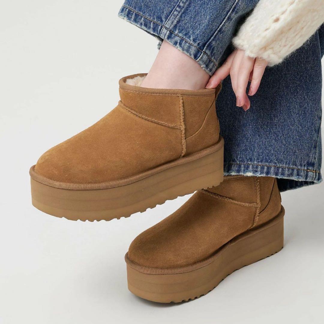 UGG クラシック ウルトラミニ プラットフォーム 23cm チェスナット　厚底