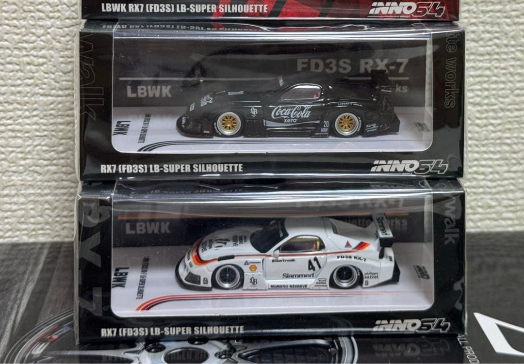 Inno64 1/64 LBWK RX7 FD3Sミニカー 2台セット