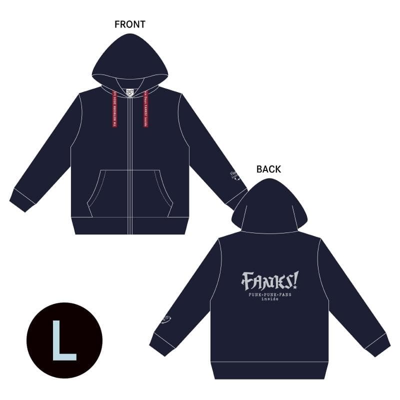 TM NETWORK FANKS inside ジップパーカー Lサイズ 刺繍ジップパーカー（L） / TM NETWORK 2024 FANKS! inside : TM