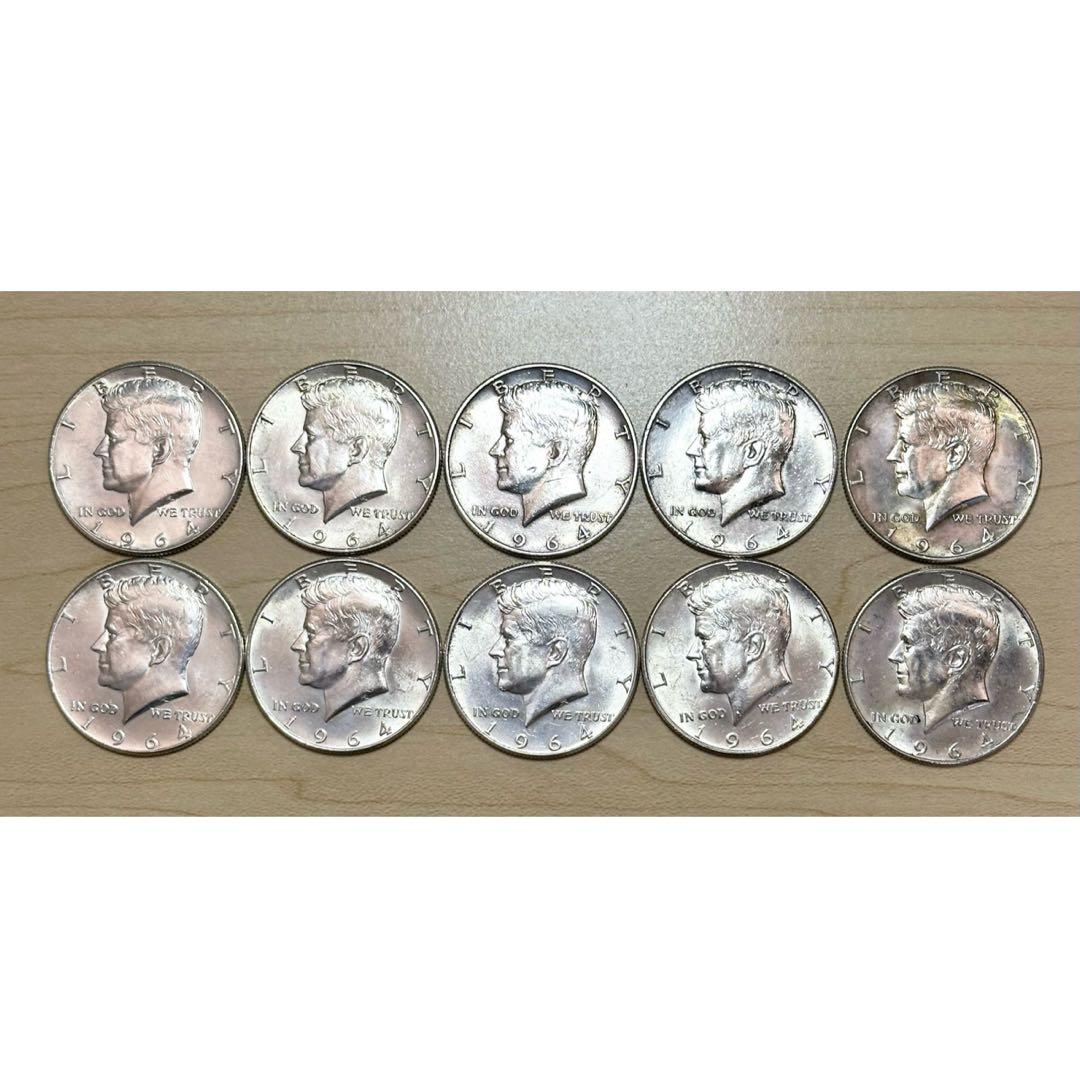 ケネディ ハーフダラー 1964年 10枚 銀貨 シルバー 銀品位90 楽天市場】【ケネディ銀貨】 ハーフダラー 1964年～1970年 1枚