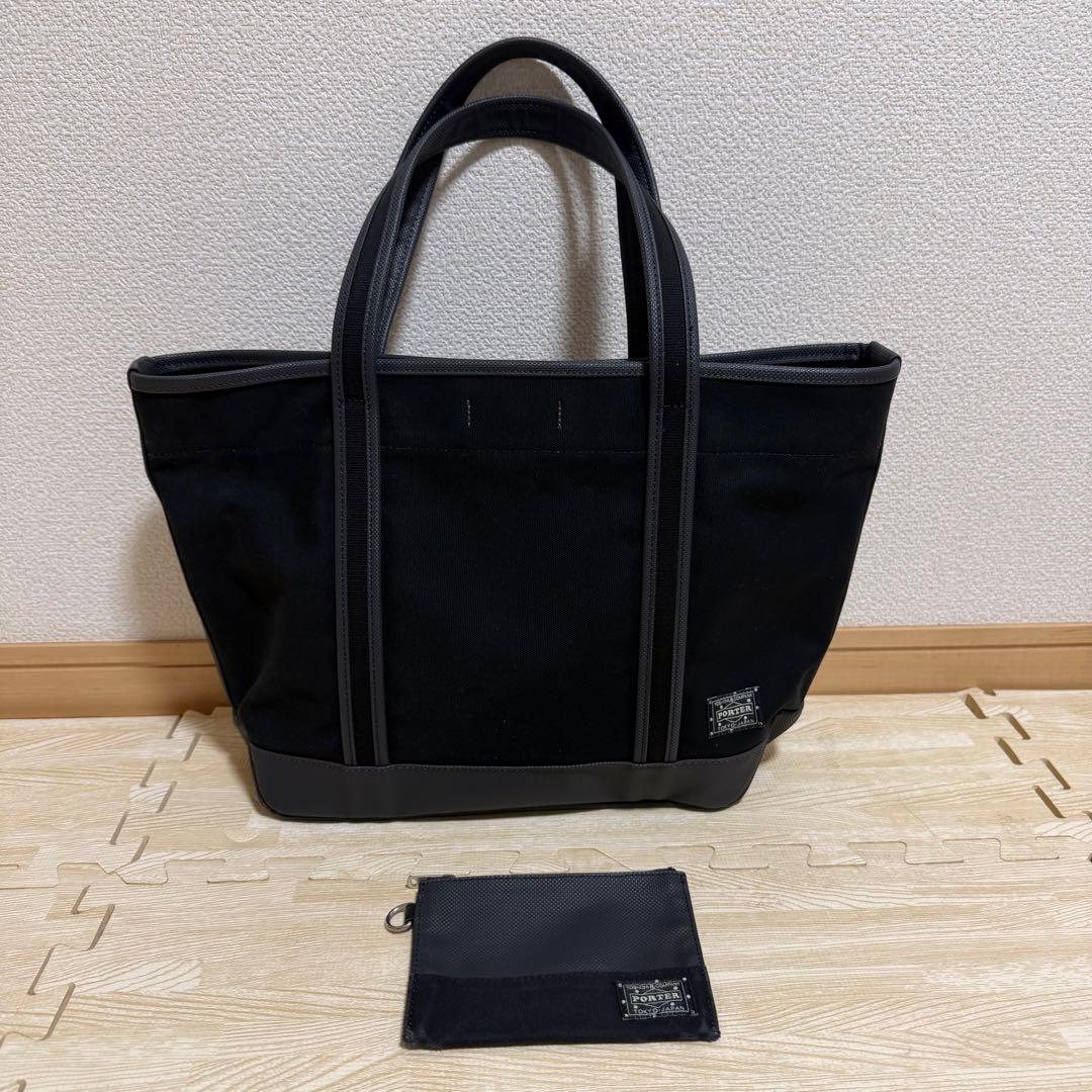 PORTER GIRL ボーイフレンド トート A4可 黒 ポーチ付