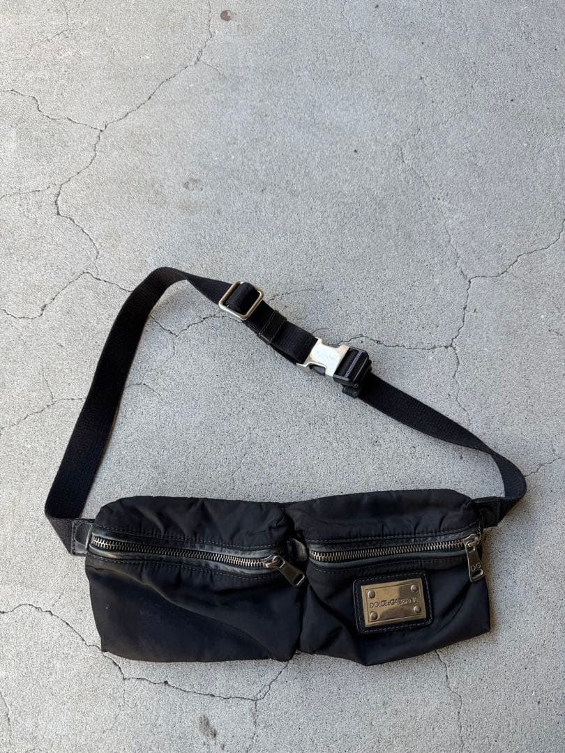 バッグ DOLCE&GABBANA Black l Plate Belt Bag DOLCE&GABBANA（ドルチェ & ガッバーナ） 【在庫処分特価