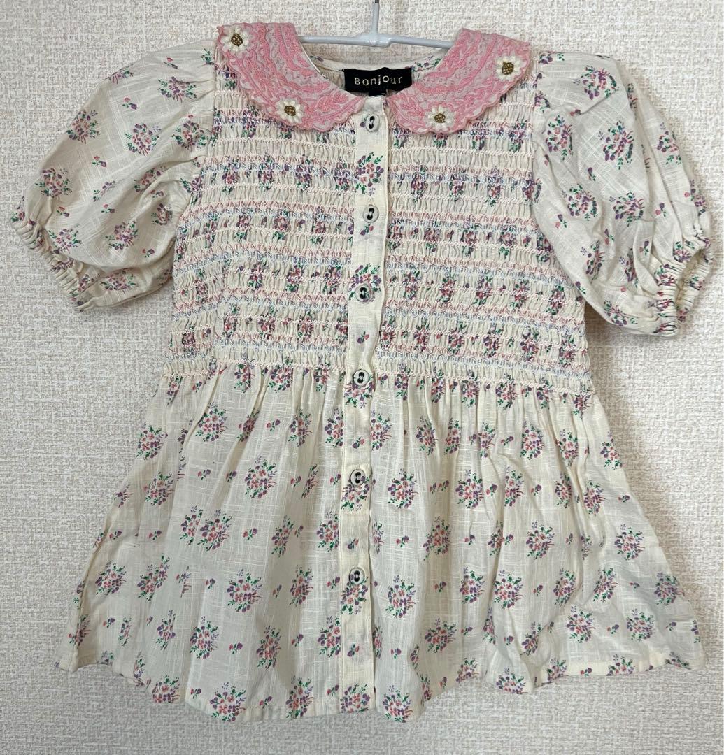 ワンピース Bonjour diary Tunique Blouse 2y Bonjour Diary Tunique Blouse Patchwork Flowers