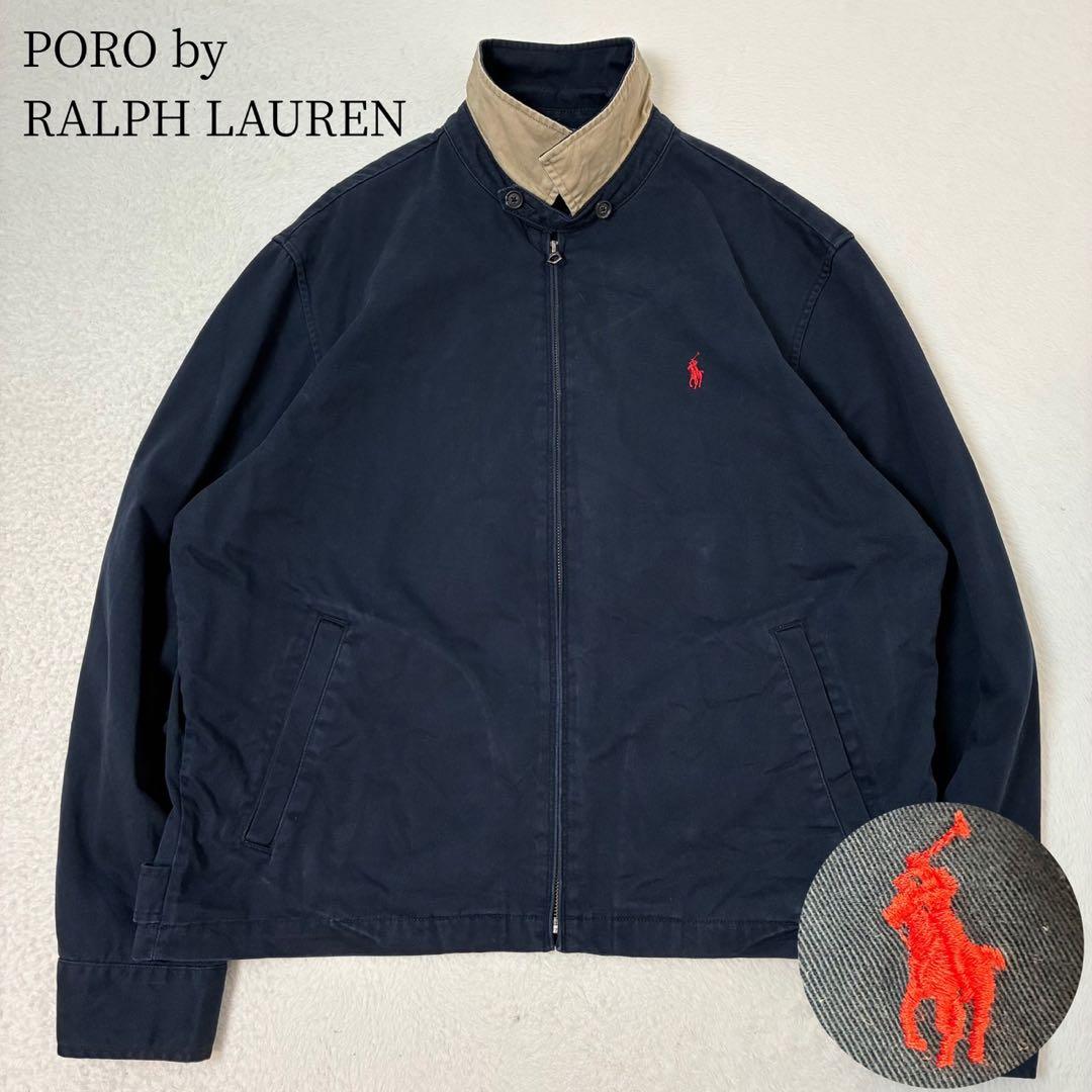 ポロバイラルフローレン　スウィングトップ　ネイビー　ポニー刺繍　三角タグ　XL Polo by Ralph Lauren ポロバイラルフローレン アメリカ製 80～90s