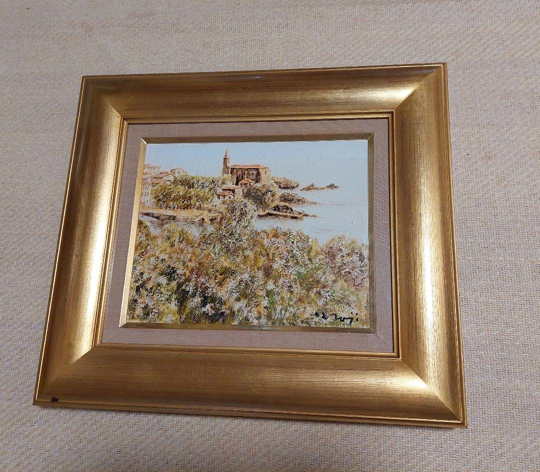 油彩　海辺の教会