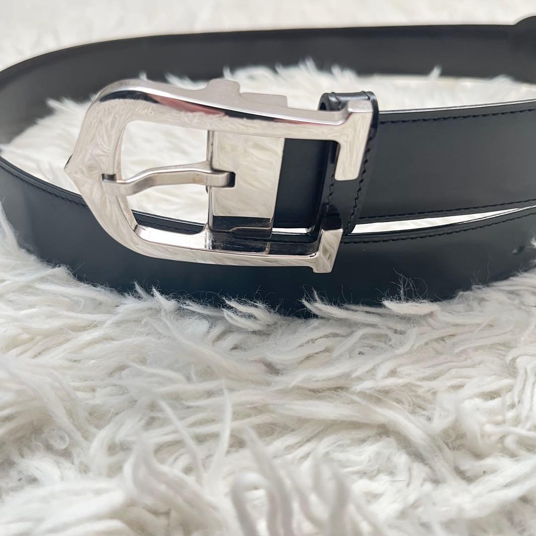 【美品】Cartier Cアロンジェ リバーシブルベルト シルバー 金具　刻印
