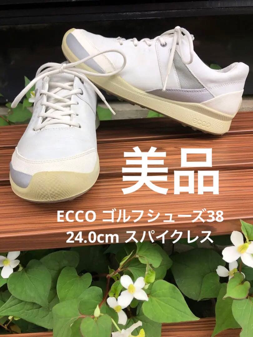 335番 美品ECCO バイオム ゴルフシューズ 38 24.0cmスパイクレス 335番 美品ECCO バイオム ゴルフシューズ 38 24.0cmスパイクレス ecco